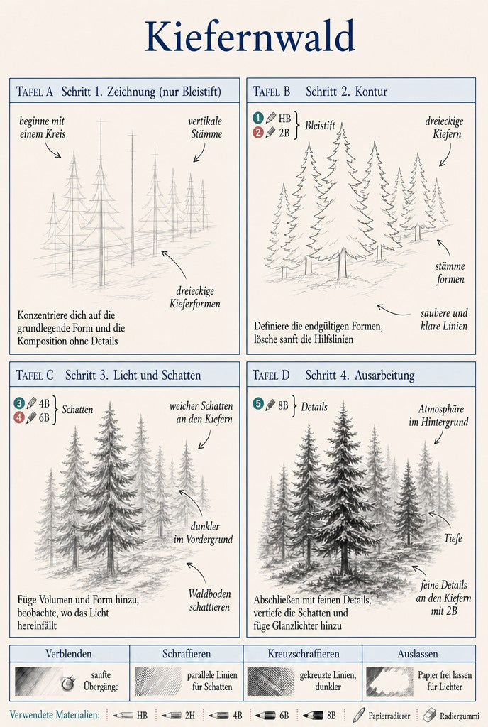 Schritt-für-Schritt-Übung — Kiefernwald