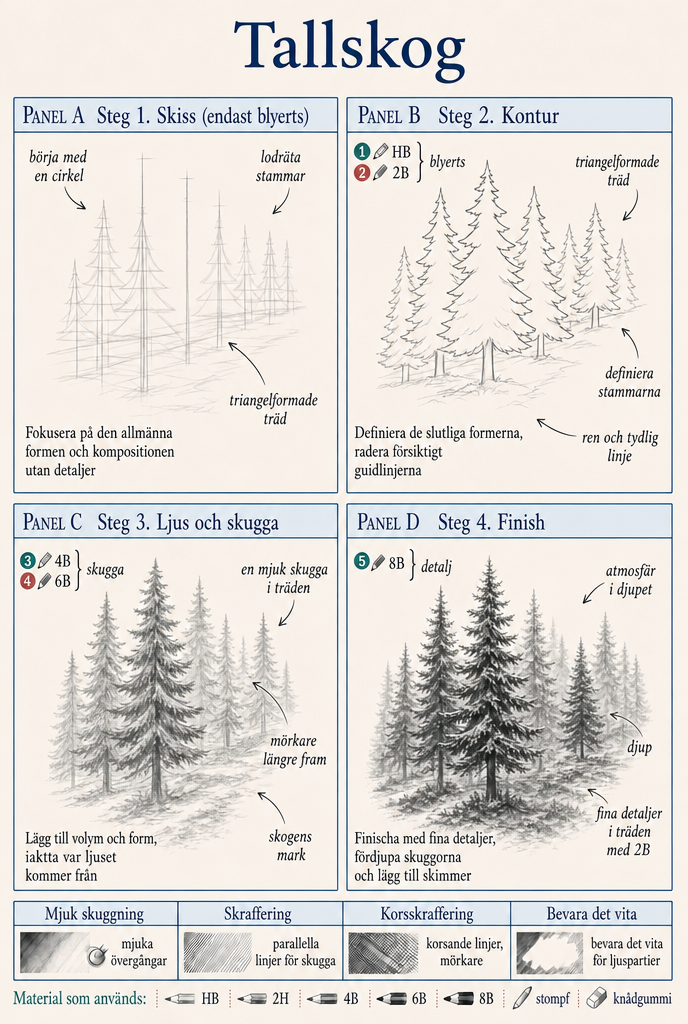 Arbetsblad steg för steg — Tallskog