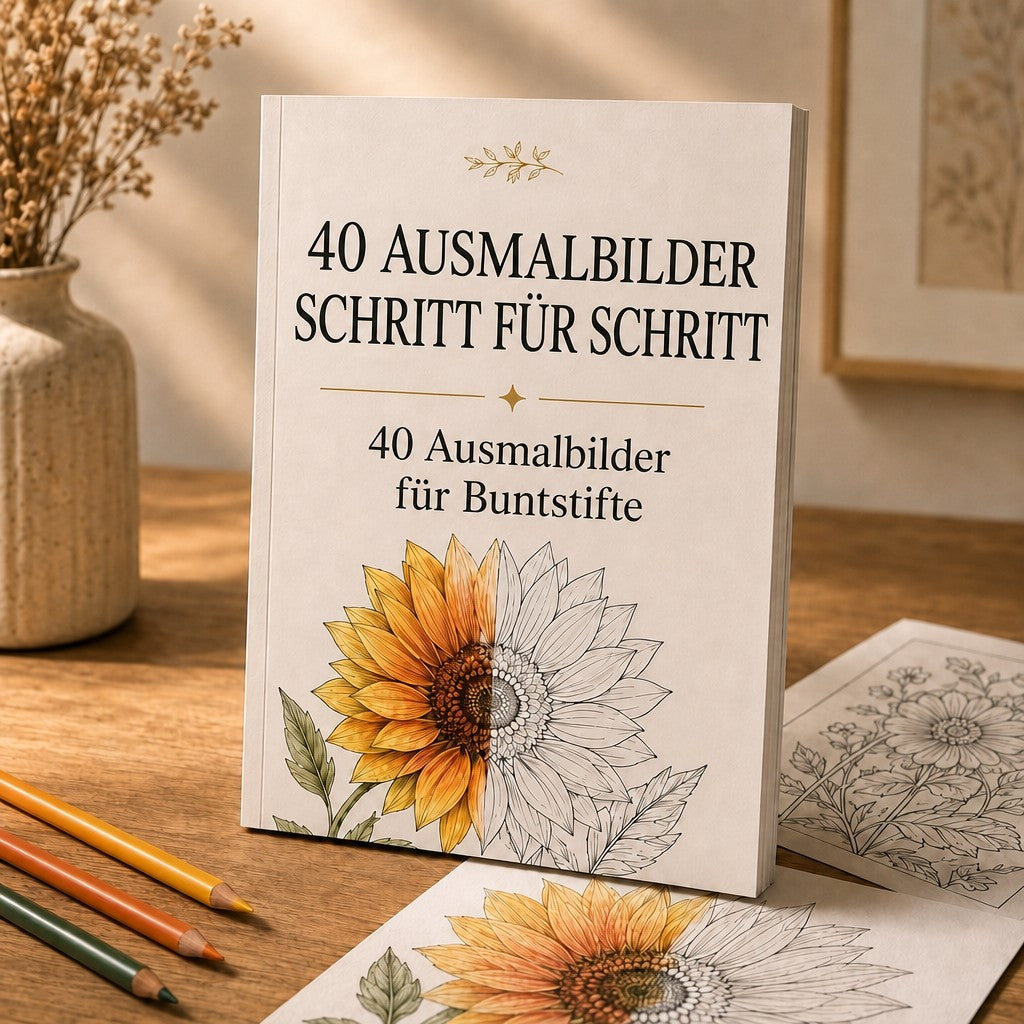40 Ausmalbilder Schritt für Schritt