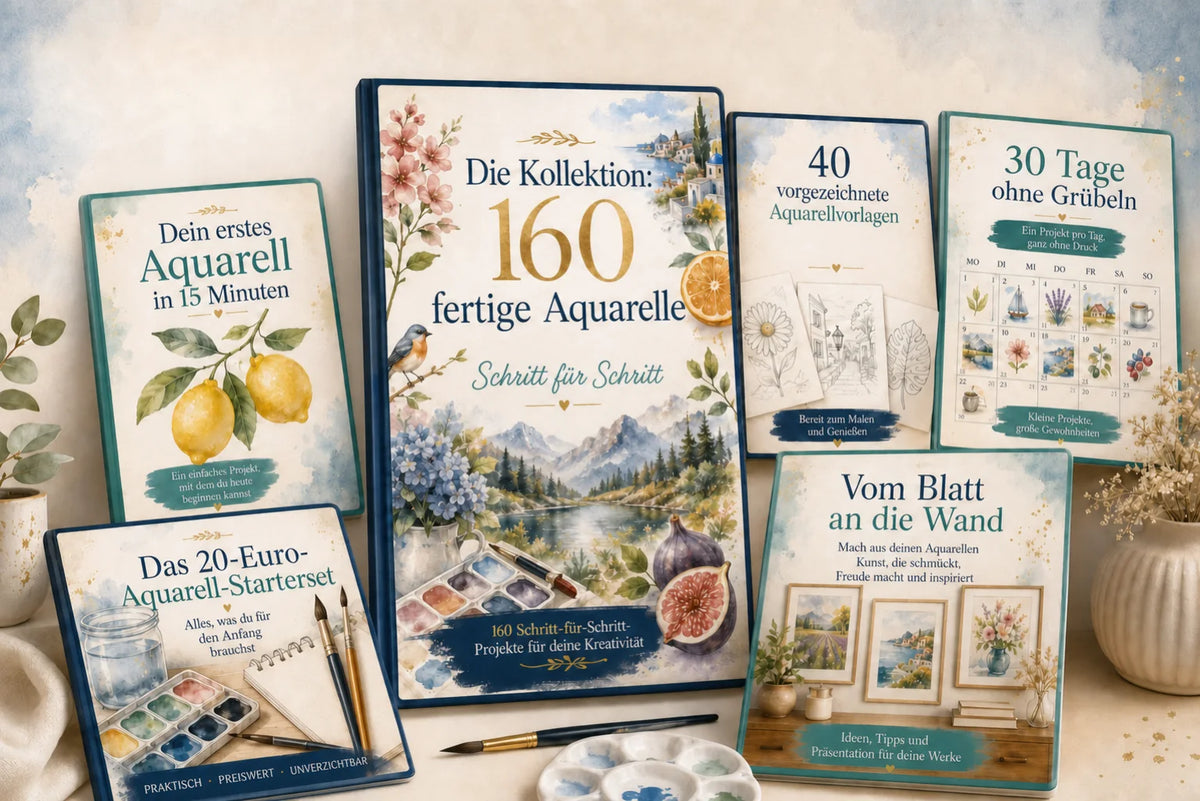 Komplettes Paket der Aquarell-Akademie auf Deutsch