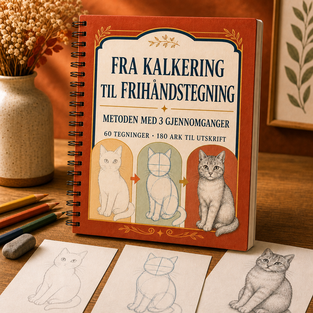 Fra kalkering til frihåndstegning — Metoden med tre gjennomganger